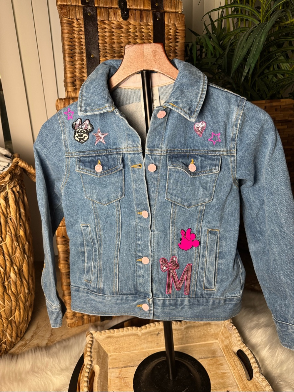 Disney Minnie Mouse sequin Denim Jacket for kids .
